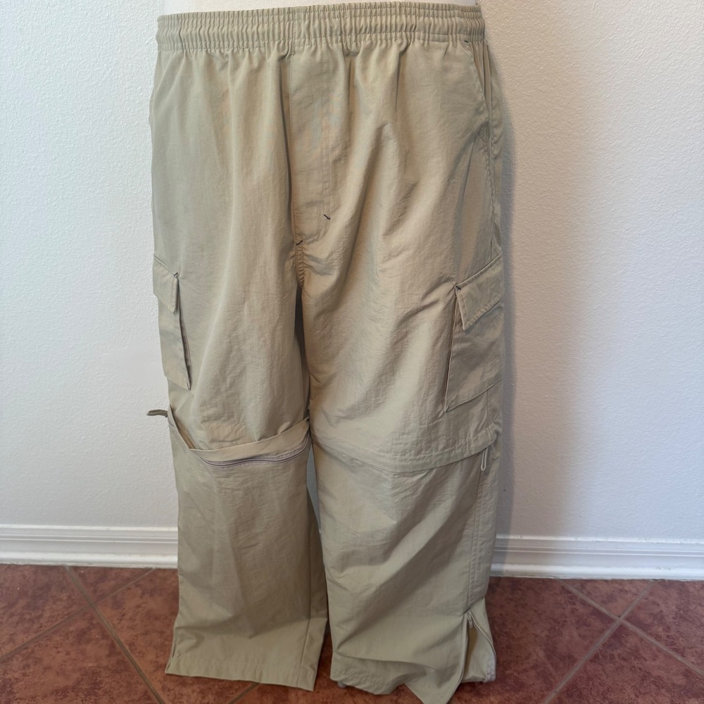 Convertible Zip Off Cargo Hiking Cargo Pants Mens M Khaki Camp Outdoor Fishing